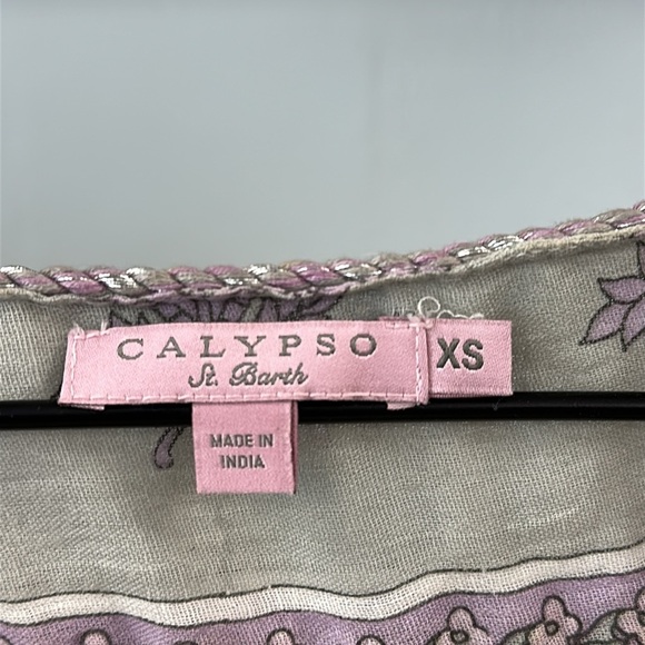 Calypso St. Barth Floral Peasant Blouse XS Boho 100% Cotton - Picture 2 of 8